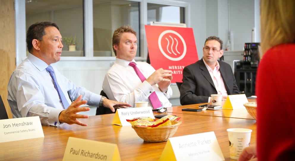 Rory Underwood leading a motivational masterclass at Mersey Maritime