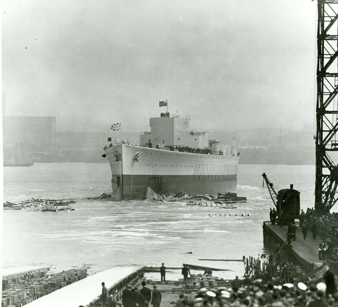 HMS Prince of Wales launches at Cammell LAird