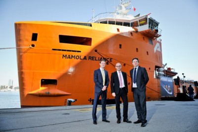 Polaris directors Sam and Ben Pinnington with Promar COO Christophe Mansuy